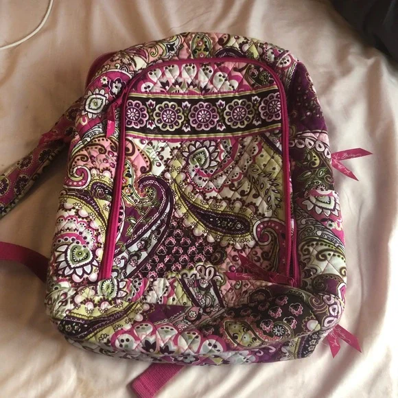 Vera Bradley Campus Laptop Backpack - Very Berry Paisley (Retired) - Like New s-l400.jpg main image 3